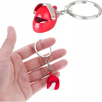 PŘÍVĚSEK NA KLÍČE PŘÍVĚSEK NA KLÍČE HELMA ČERVENÁ KOVOVÁ