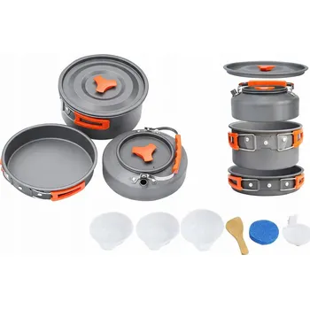 TURISTICKÉ HRNCE SADA HRNEC PÁNEV KONVICE MISKY LŽÍCE SKLÁDACÍ