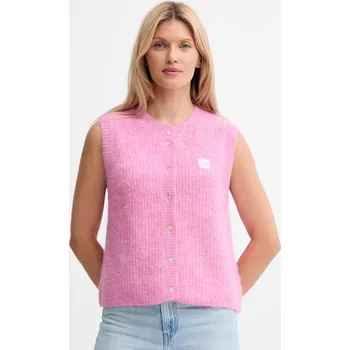 Dámská vesta Vesta s příměsí vlny American Vintage EAST19MC růžová 03X, vel. M