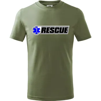 Dětská móda Záchranář rescue kříž modrý - Tričko dětské bavlněné - 158 cm/12 let ( Khaki )