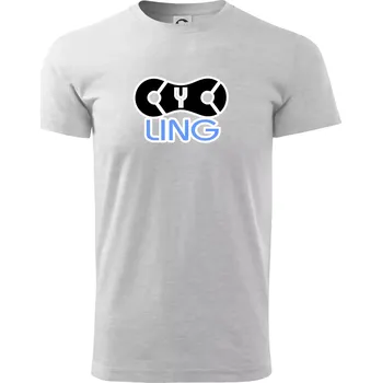 Cycling řetěz - Triko extra velké (5-8XL) - 7XL ( Světlešedý Melír )