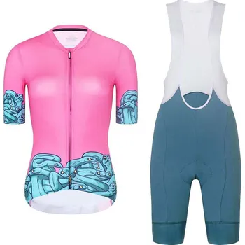 cyklistický dres RIVANELLE Cyklistický krátký dres a krátké kalhoty - MEDUSA - tyrkysová/růžová/zelená