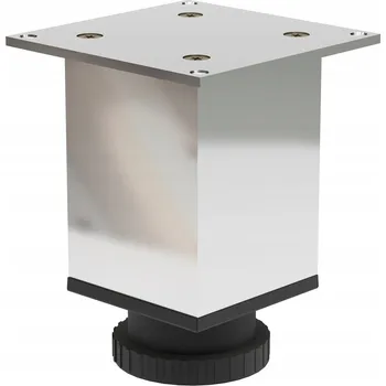 Hliníková nábytková noha / patka stavitelná výška 150 mm, chrom