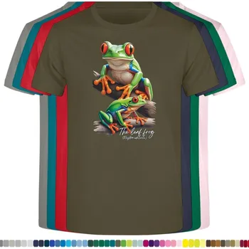 Dívčí tričko detske-levne-bavlnene-tricko-potisk-zabky-listovnice Barva: Khaki, Dětská bavlněná trička JHK: S