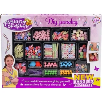 Dětské navlékací korálky Korálky ethno navlékací kreativní set s přívěsky výroba dětská bižuterie