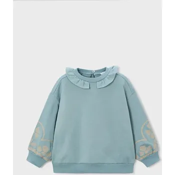 Chlapecká mikina Dětská bavlněná mikina Mayoral 4430.6E.Mini.9BYA tyrkysová 67X, vel. 92