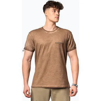 Pánské sportovní tričko NEBBIA Washed-Off Max Out light brown