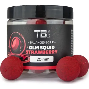 Boilies TB Baits Vyvážené Boilie Balanced + Atraktor GLM Squid Strawberry 100 g 24 mm