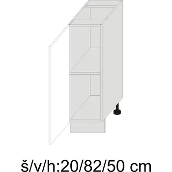 Koupelnový nábytek Kuchyňská skříňka dolní SILVER+ FRESCO ANTRACIT D1D/20 - grey