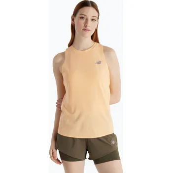 Dámské běžecké tílko New Balance Jacquard Slim Tank peach blossom