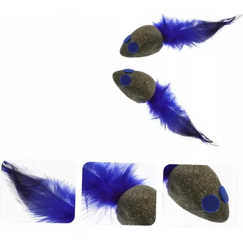 Hračka pro kočku Hračka pro kočky se šantou kočičí Domowy_kącik Šanta kočičí Myška s peříčky