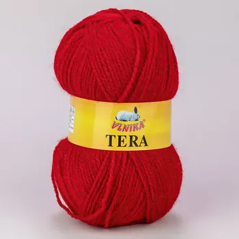Příze Pletací příze Vlnika TERA 085 červená, klasická, 100g/310m