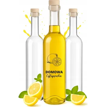 Láhev 5x Láhev FUTURA 0,5L s potiskem DOMÁCÍ CITRONOVKA na pálenku likéry džus
