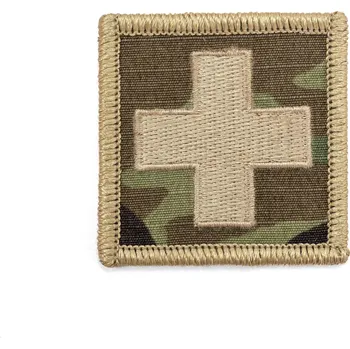 Nášivka Nášivka zdravotník KŘÍŽ velcro KHAKI-OCP okraj KHAKI