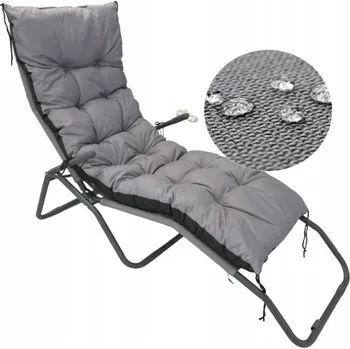 Podsedák Zahradní Polštář 180x50 cm na lehátko, lavici, houpačku, voděodolná, šedá