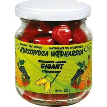 Návnadová surovina OBŘÍ Kukuřice ČERVENÁ JAHODA 125g Lorpio