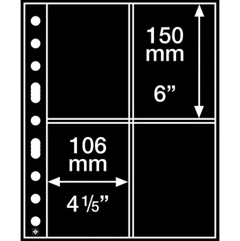 Poštovní známka Leuchtturm GRANDE listy 2 ST - černé (bal. 5 ks)