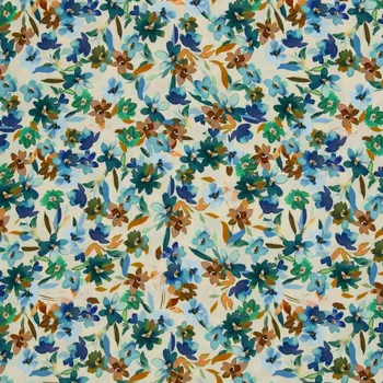 Viskoza Drobné květy na světlé (E) (Kvalitní viskoza z Německa)