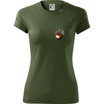 Dámské tričko Kaštanový ježeček - prso - Dámské Fantasy sportovní (dresovina) - M ( Khaki )