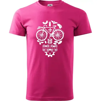 Pánská móda Bike lebka - Klasické pánské triko vyšší gramáže - 2XL ( Purpurová )
