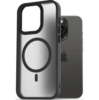 Pouzdro na mobilní telefon AlzaGuard Matte Case Compatible with MagSafe pro iPhone 15 Pro černý