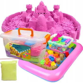 Hračka na písek KINETICKÝ PÍSEK 6 kg + FORMIČKY BAZÉN PÍSKOVIŠTĚ