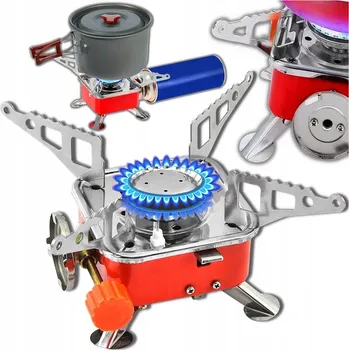 Turistický vařič TURISTICKÝ PLYNOVÝ VAŘIČ NA KARTUŠE PŘENOSNÝ SKLÁDACÍ HOŘÁK