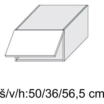 Kuchyňská skříňka horní SILVER+ FRESCO ANTRACIT W6B/50 - grey