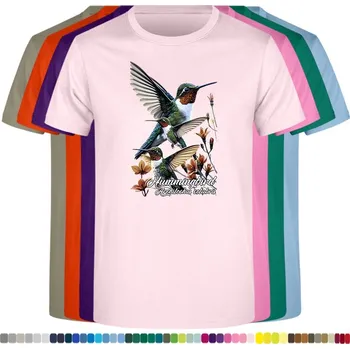 Dívčí tričko detske-levne-bavlnene-tricko-potisk-kolibrik-rubinohrdly Barva: Pink - růžová, Dětská bavlněná trička JHK: S