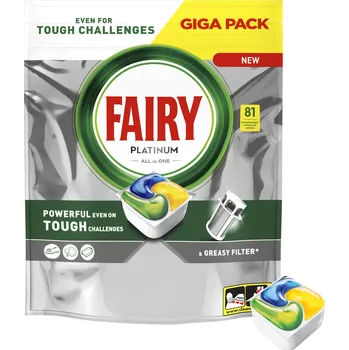 Tableta do myčky Kapsle do myčky Fairy Platinum All In One Citron 81 ks