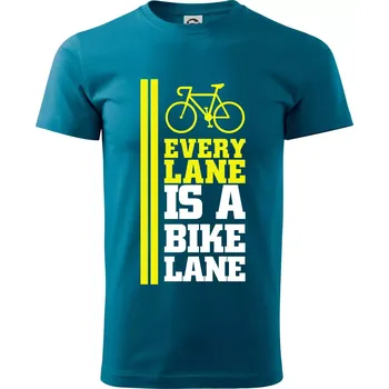 Every Lane Bike Lane - Klasické pánské triko vyšší gramáže - M ( Petrolejová )
