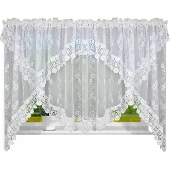 Záclona HOTOVÁ ZÁCLONA 300x165 BÍLÁ HOTOVÁ K POVĚŠENÍ MARKÝZA S KRAJNOU ZÁCLONY