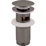RAV Slezák Výpust umyvadlová Klik-Klak 5/4" kovová s velkou krytkou, metal grey kartáčovaná, PVD, MD0484MGK