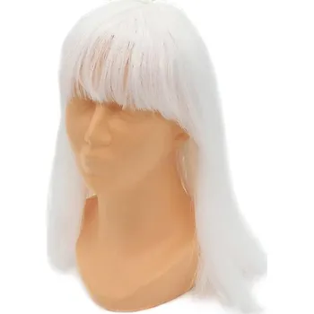 Karnevalová paruka KARNEVAL Paruka dlouhé bílé vlasy (karnevalový doplněk)