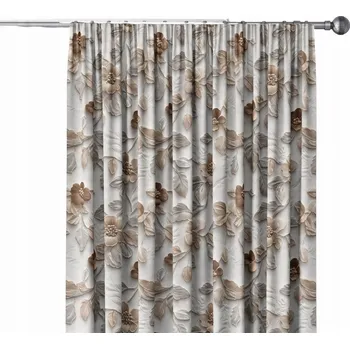 Obraz KUSOVÝ ZÁVĚS S PÁSKOU, VZOR 145 š x 295 v, KARAMELOVÉ PIVOŇKY