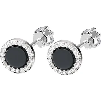 Náušnice Stříbrné náušnice kolečka se zirkony