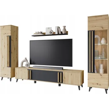 Obývací stěna Nábytek do obývacího pokoje Bratex černý, dub artisan