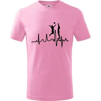 Chlapecké tričko EKG volejbalisti muži - Tričko dětské bavlněné - 146 cm/10 let ( Růžová )