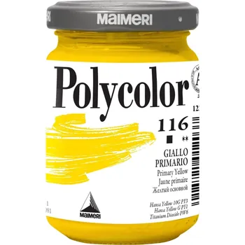 Vodová barva Maimeri Vynil Polycolor Akrylová barva Primary Yellow 116 140 ml 1 ks