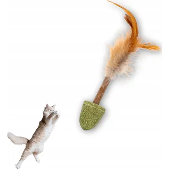 Hračka pro kočku Hračka pro kočky se šantou kočičí Domowy_kącik Šanta kočičí s peříčky a tyčkou
