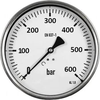 Manometr Ø63mm, 0-600 bar, glycerin, zadní př.