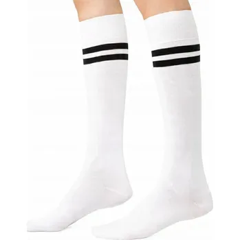 Dámské ponožky STEVEN podkolenky BAVLNA 072 bílé PROUŽKY# 38-40