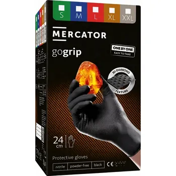 Pracovní rukavice Nitrilové rukavice Mercator GoGrip pro mechaniky vel 9 - L, 50 párů (100 ks)