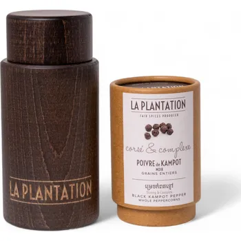 Koření Mlýnek La Plantation tubus - buk odstín ořech + černý Kampotský pepř 50g tubus
