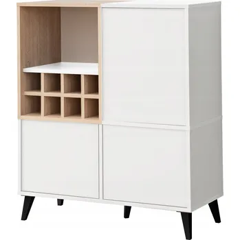 Komoda Komoda Komodee Fondi 89,9 x 35 x 102 cm, dekor jodełka scandi, bílá