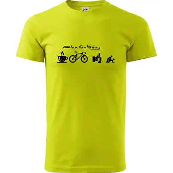 Plan for today - Klasické pánské triko vyšší gramáže - L ( Limetková )