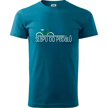 Pánská móda Šlapu do pedálů - Klasické pánské triko vyšší gramáže - M ( Petrolejová )