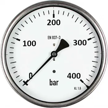 Manometr Ø63mm, 0-400 bar, glycerin, zadní př.