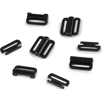 Plavkové zapínání šíře 15 mm plastové černá 5 pár