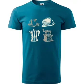 Pánské tričko Starpugs coffee - Klasické pánské triko vyšší gramáže - XS ( Petrolejová )